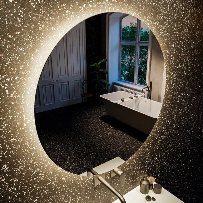 MONDIAZ BRIGHT badkamerspiegel met LED Verlichting - 80x80cm - Rond