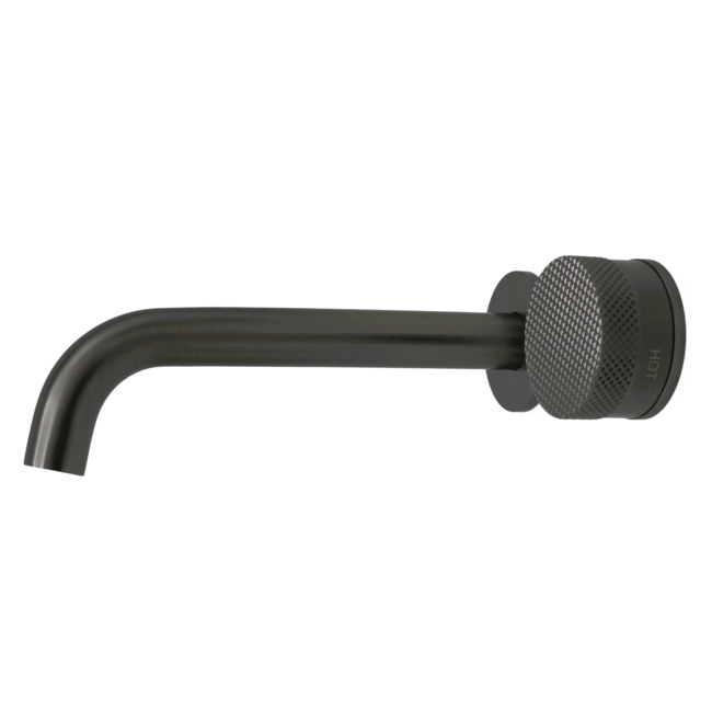 Como Mood 60 Plus Gun Metal Kraan wastafel, 21cm gebogen uitloop - inbouwkraan compleet