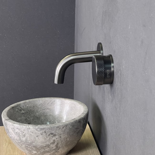 Como Mood 60 Inbouw wastafelkraan gunmetal – 10cm uitloop  -Ruimtewinnend inbouwkraan
