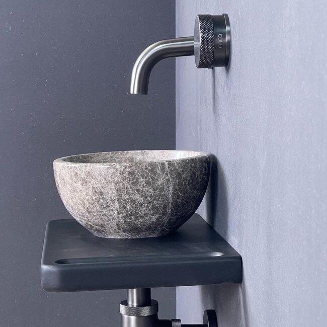 Como Mood 60 Inbouw wastafelkraan gunmetal – 10cm uitloop  -Ruimtewinnend inbouwkraan