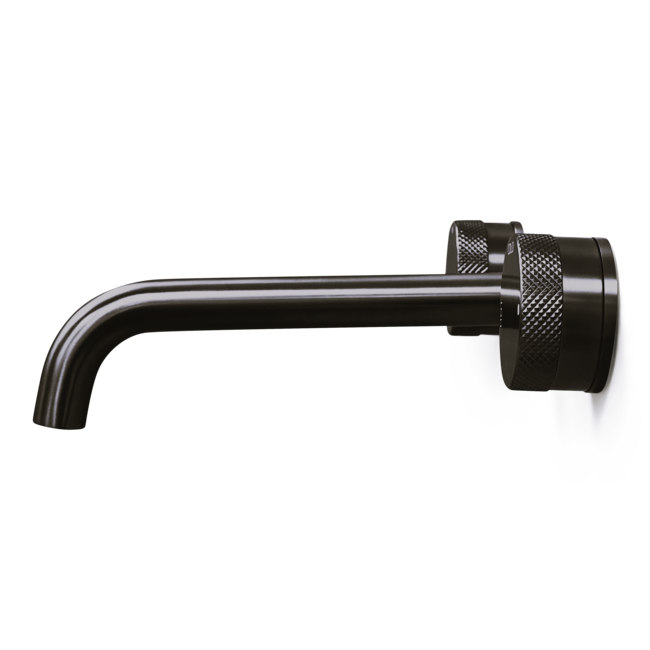 Como Inbouw wastafelkraan Mood 60 23 cm uitloop, 3 gats mat zwart PVD afbouwdeel met inbouwbox