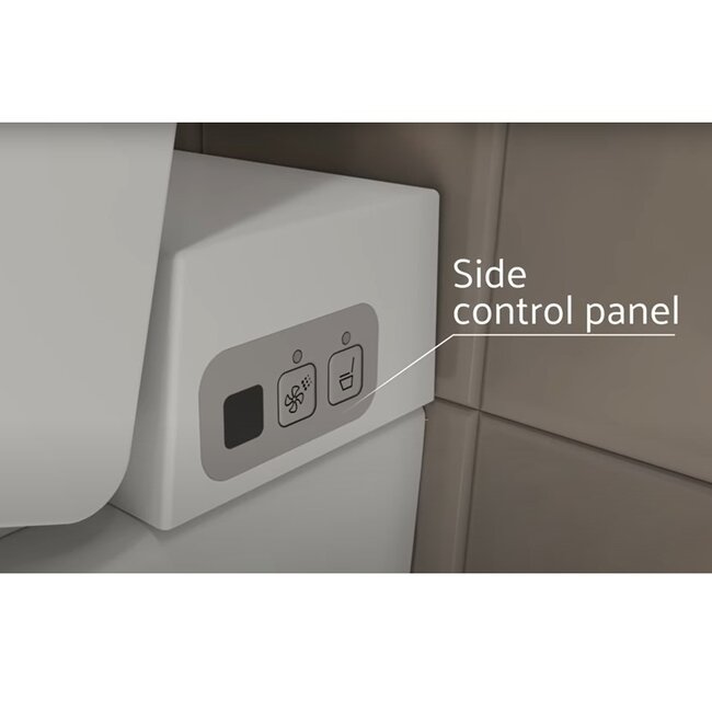 Vitra V-Care Comfrot 1.1 douche wc met Geberit UP320  inbouwreservoir en mat-zwart drukplaat