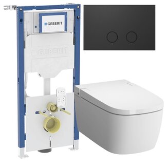 Vitra V Care douche wc Geberit Up320 toiletset zwart