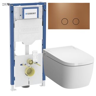 Vitra V Care douche wc Geberit Up320 toiletset rosekoper