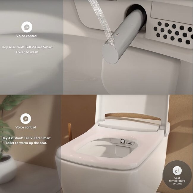 Vitra V-Care Prime Japanse WC met Geberit UP320  inbouwreservoir en mat-zwart drukplaat