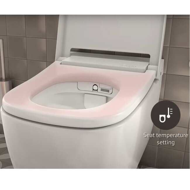 Vitra V-Care Prime Japanse wc met Geberit UP320  inbouwreservoir en messing goud drukplaat