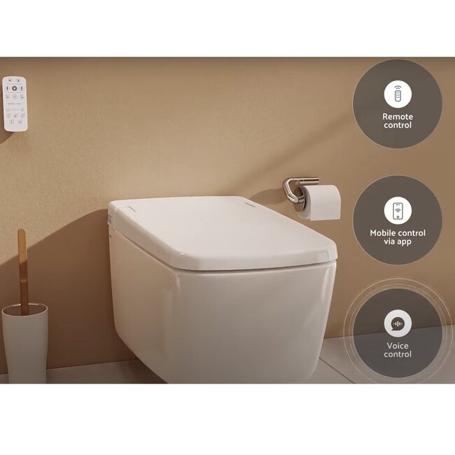 Vitra V Care Prime Japanse WC  met Geberit Up320 toiletset- Gun metal drukplaat