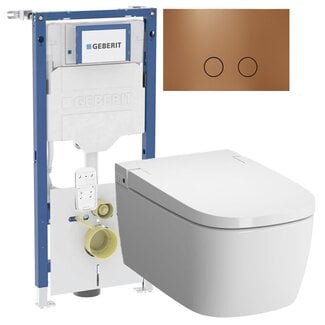 Vitra V care Essential wc met bidet en Geberit toiletset
