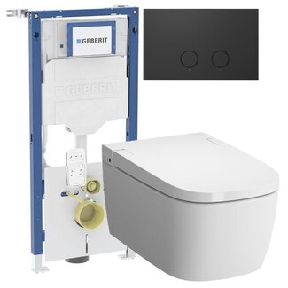 Vitra V care Essential douche wc Geberit toiletset zwart