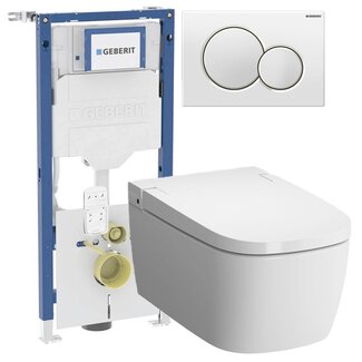 Vitra Essential bidet wc met Geberit Sigma01 toiletset
