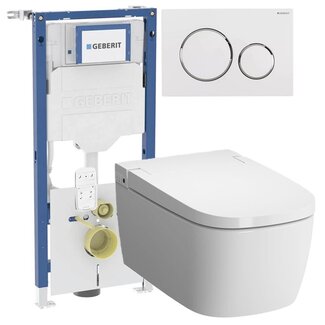 Vitra Essential bidet wc met Geberit Sigma20 toiletset