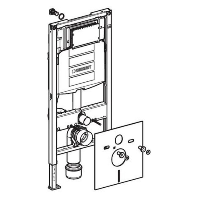 Geberit  UP320 toiletset + Sigma20 drukpaneel wit met VitrA compact rimless wandcloset