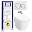 Geberit  UP320 toiletset + Sigma20 drukpaneel wit met VitrA compact rimless wandcloset
