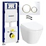 Geberit  UP320 toiletset - Sigma20 drukpaneel goud met VitrA compact rimless wandcloset