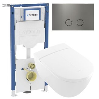 Villeroy & Boch viclean-i200 -Geberit douche wc drukplaat- gunmetal