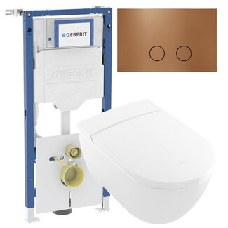 Villeroy & Boch viclean-i200 -Geberit douche wc drukplaat- rose-goud