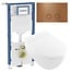 Villeroy & Boch ViClean-I 200 Douche-WC Set met Geberit UP320 en Como drukplaat-Rose goud