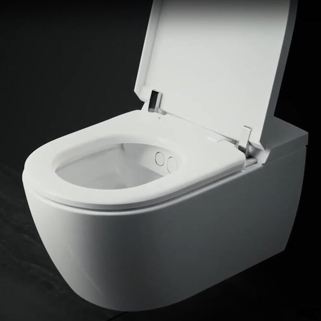 Villeroy & Boch ViClean-I 200 Douche-WC Set met Geberit UP320 en Como Mood drukplaat- Messing goud