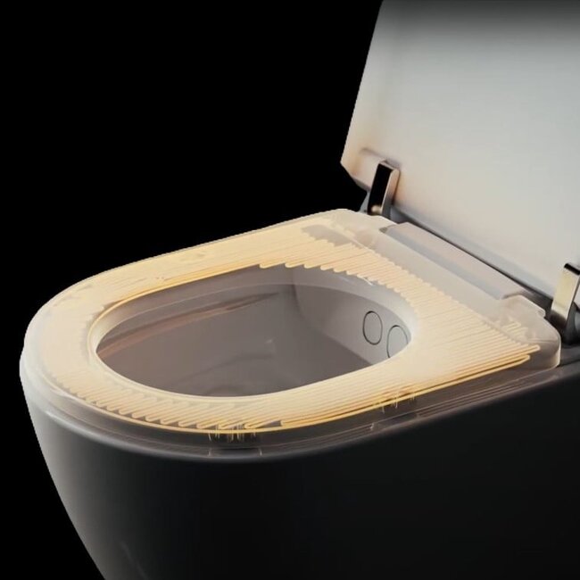 Villeroy & Boch ViClean-I 200 Douche-WC Set met Geberit UP320 en Como Mood drukplaat- Messing goud