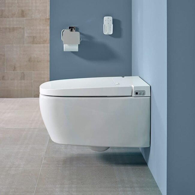 Vitra V Care Essential met Geberit UP320 Sigma40 drukplaat. Compleet toiletset-zwart