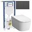 Vitra V Care Essential met Geberit UP320 Sigma40 drukplaat. Compleet toiletset-gunmetal