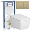 Vitra V Care Prime met Geberit UP320 Sigma40 drukplaat goud. Compleet douche WC