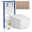 Vitra V Care Prime met Geberit UP320 Sigma40 drukplaat rosegoud. Compleet douche WC
