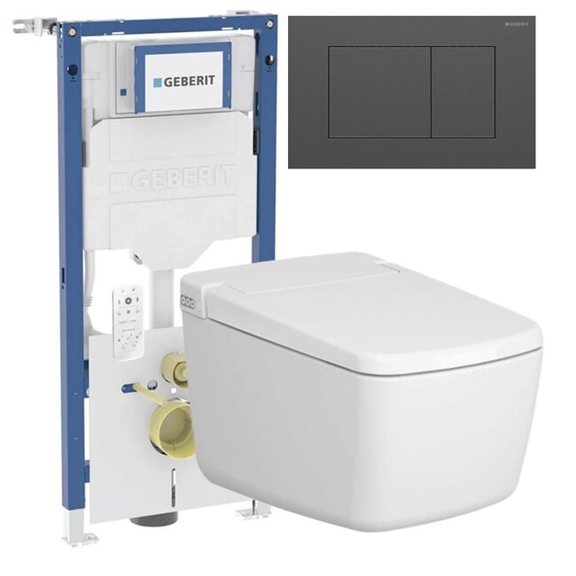 Vitra V Care Prime met Geberit UP320 Sigma40 drukplaat GunMetal