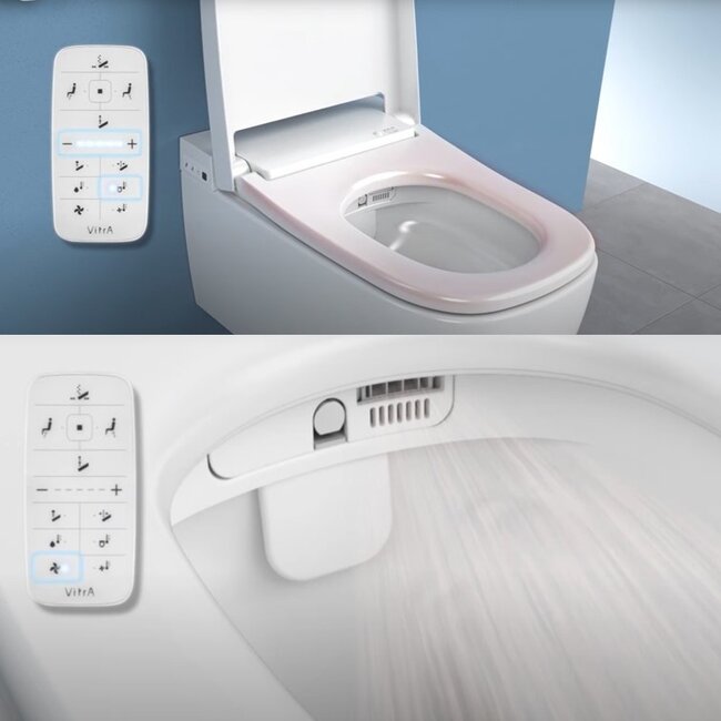 Vitra V Care Prime met Geberit UP320 Sigma40 drukplaat -GunMetal