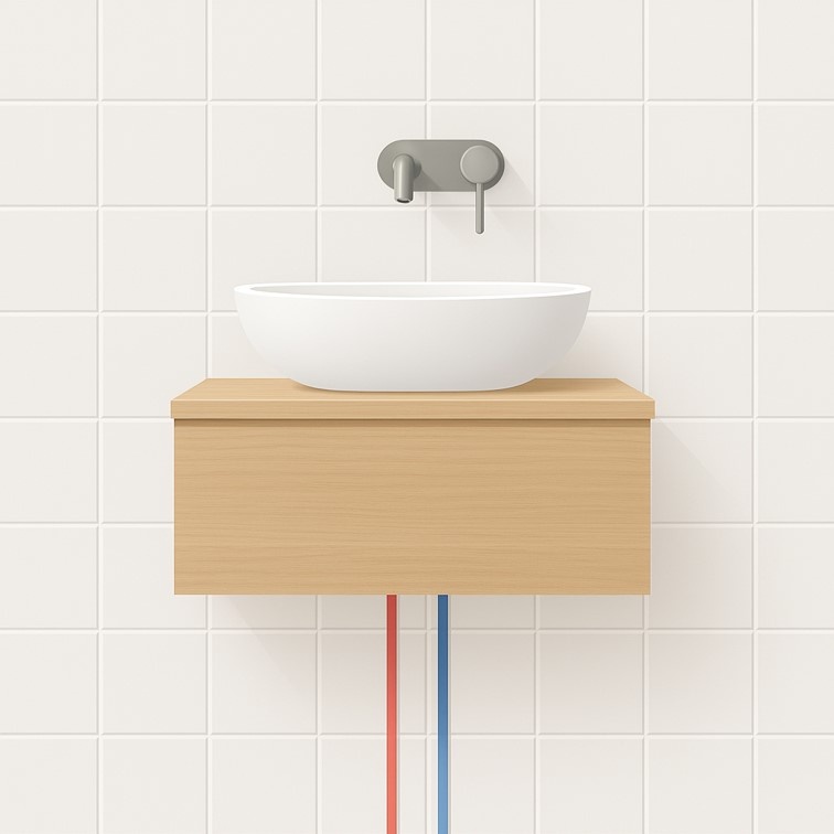 waterleiding voor wastafelkraan