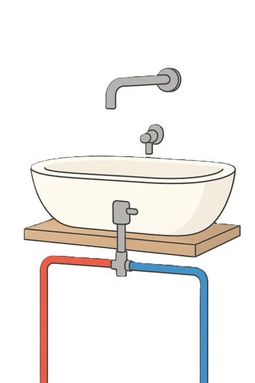 waterleiding voor wastafelkraan