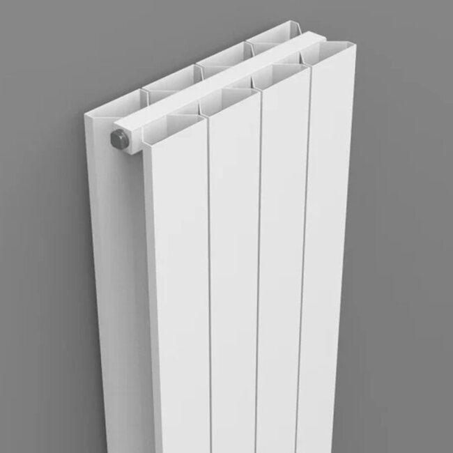 Verticale designradiator 40 cm breed - Recht  - Mat Wit