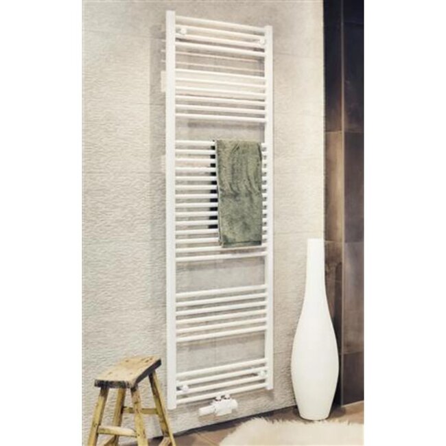 Handdoekradiator Glanzend Wit | Verticaal | 185,6x50cm