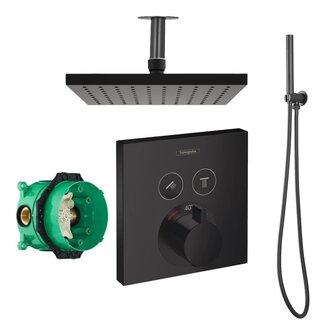 Hansgrohe ShowerSelect regendouche plafond zwart