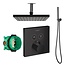 Hansgrohe Aanbieding: Complete Zwarte Regendouche plafond met Thermostaatkraan – ShowerSelect