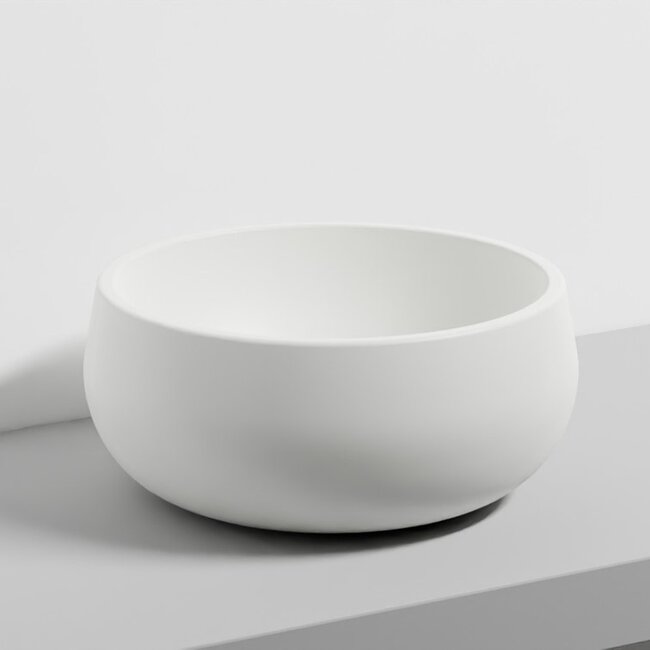 Tino Opzetwastafel Rond – Ø 43 x 19 cm – Mat Wit Keramiek