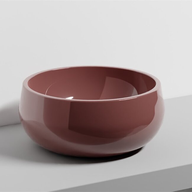 Rood Opzetwastafel Rond – Ø 43 x 19 cm – Keramiek