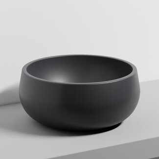 opzetwastafel zwart rond Ø 43 cm  mat keramiek