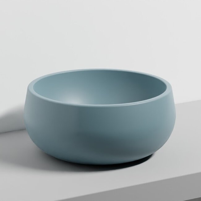 Opzetwastafel -Rond – Ø 43 x 19 cm – Mat Turquoise