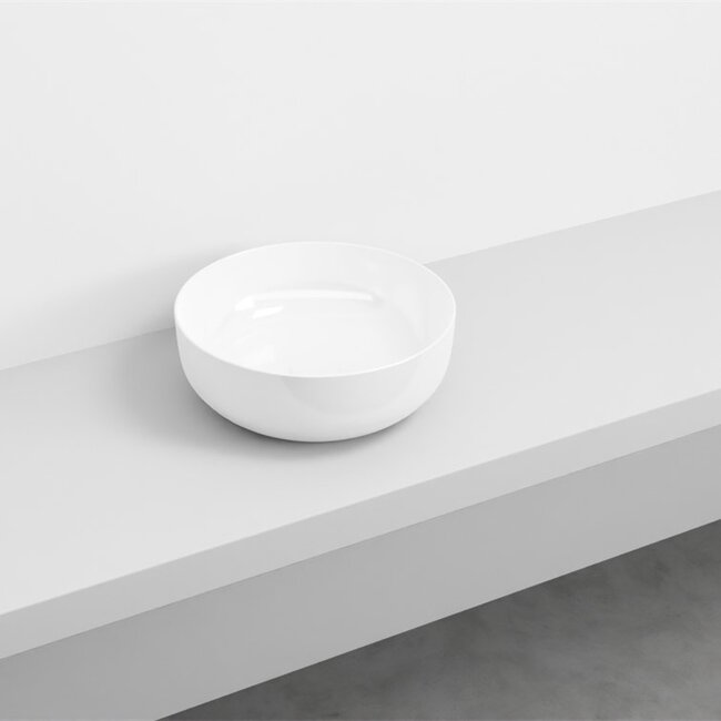 waskom keramiek Ø 40 x 15 cm -  hoogglans wit