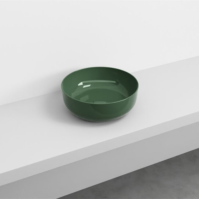 waskom keramiek Ø 40 x 15 cm -  hoogglans groen