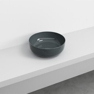 waskom keramiek 40 cm rond hoogglans antraciet