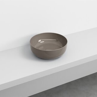 waskom keramiek 40 cm rond glans talpa bruin