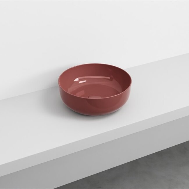 waskom keramiek Ø 40 x 15 cm -  hoogglans rood