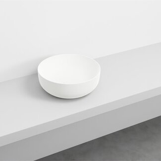 waskom keramiek 40 cm rond mat wit