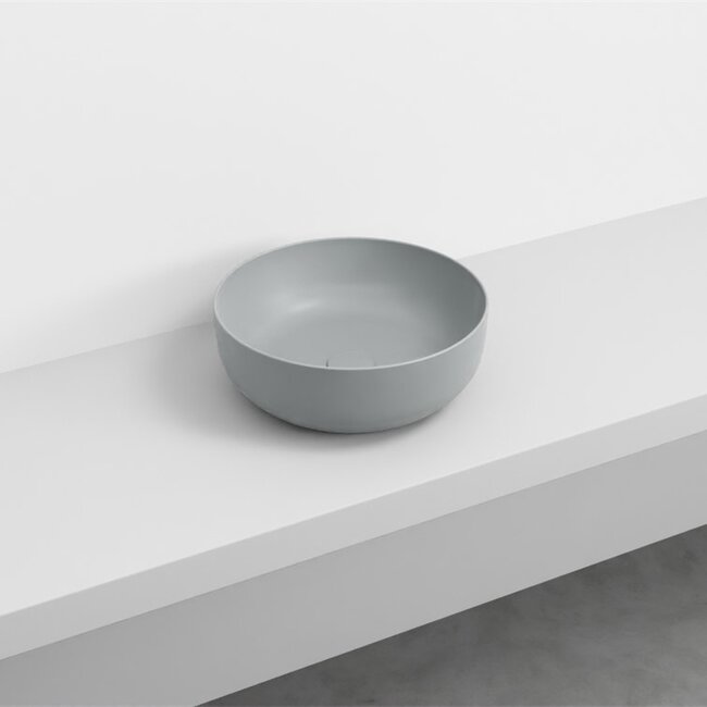 waskom keramiek Ø 40 x 15 cm -  mat  grijs