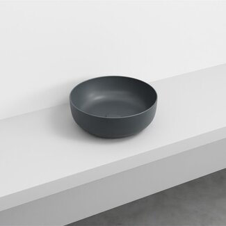 waskom keramiek 40 cm rond mat basalt antraciet
