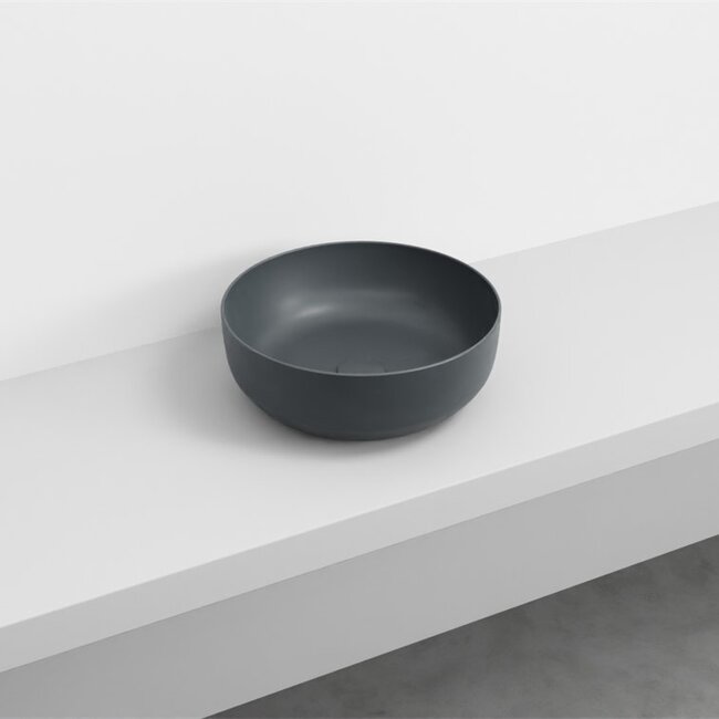 waskom keramiek Ø 40 x 15 cm -  mat  basalt antraciet