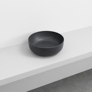 waskom keramiek 40 cm rond mat zwart