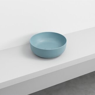 waskom keramiek 40 cm rond mat turquoise